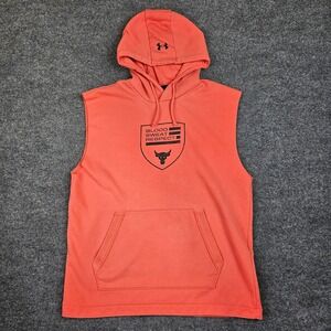 Under Armour Project Rock Heavyweight Terry Sleeveless Hoodie Mens L Loose Fit